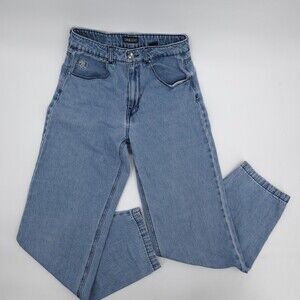 Lurking Class Jeans Womens 4 Blue Acid Wash Relaxed Wide Leg Straight High rise